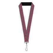 Lanyard - 1.0" - Mini Polka Dots Black Pink Lanyards Buckle-Down