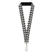 Lanyard - 1.0" - Mud Flap Girl Diamonds Black White Lanyards Buckle-Down