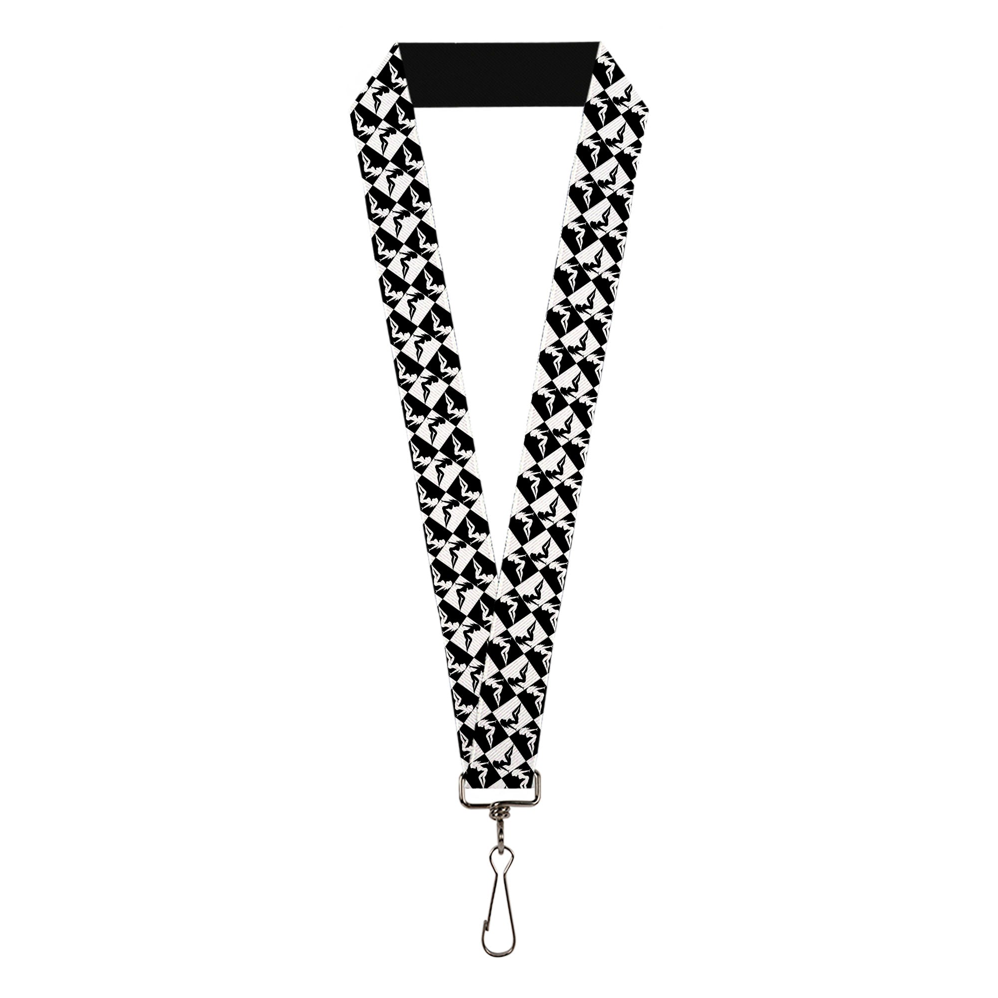 Lanyard - 1.0" - Mud Flap Girl Diamonds Black White Lanyards Buckle-Down