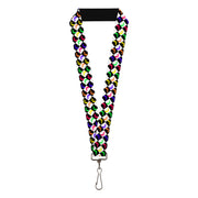 Lanyard - 1.0" - Mud Flap Girl Diamonds Black White Multi Neon Lanyards Buckle-Down