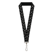 Lanyard - 1.0" - Multi Skull Black Gray Lanyards Buckle-Down