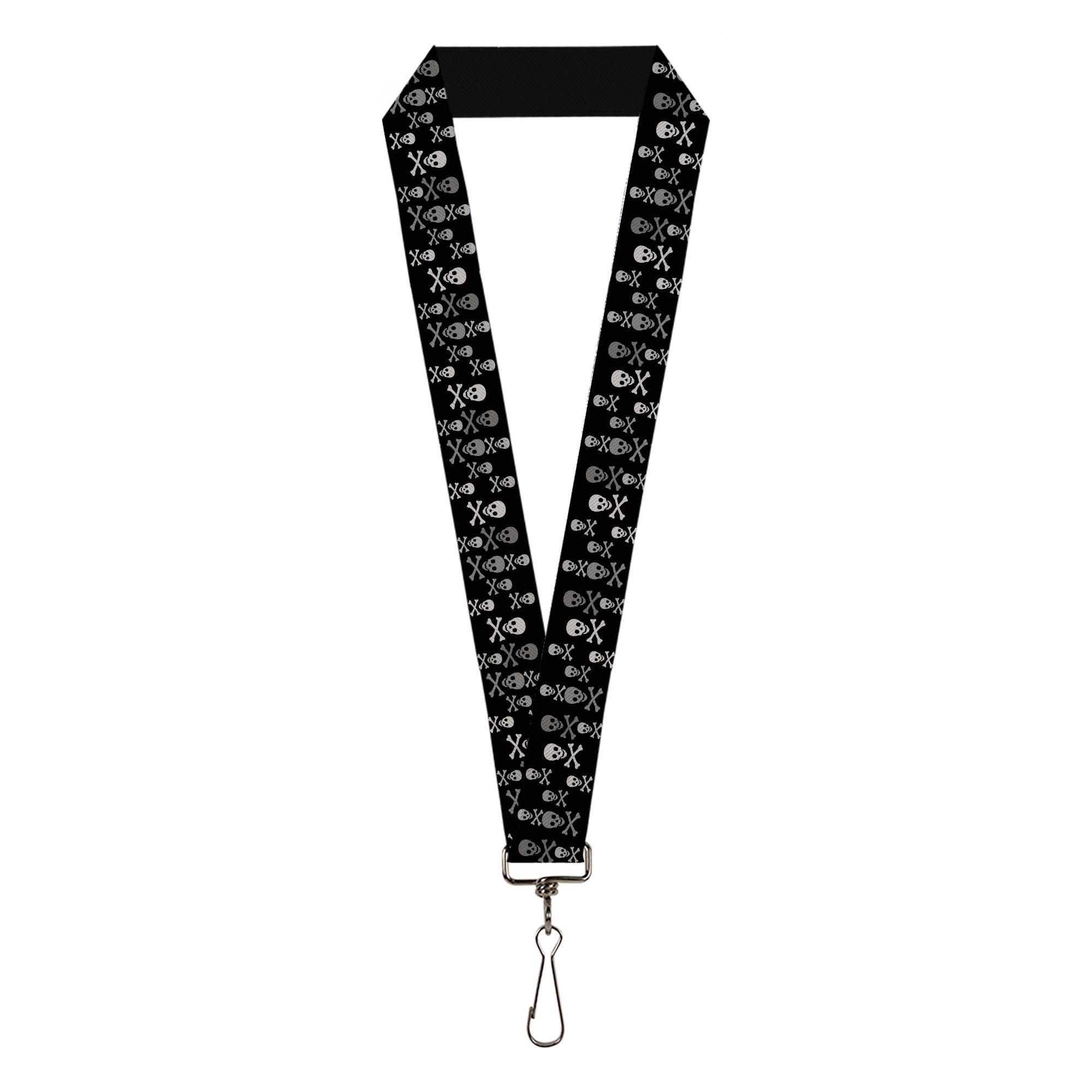Lanyard - 1.0" - Multi Skull Black Gray Lanyards Buckle-Down