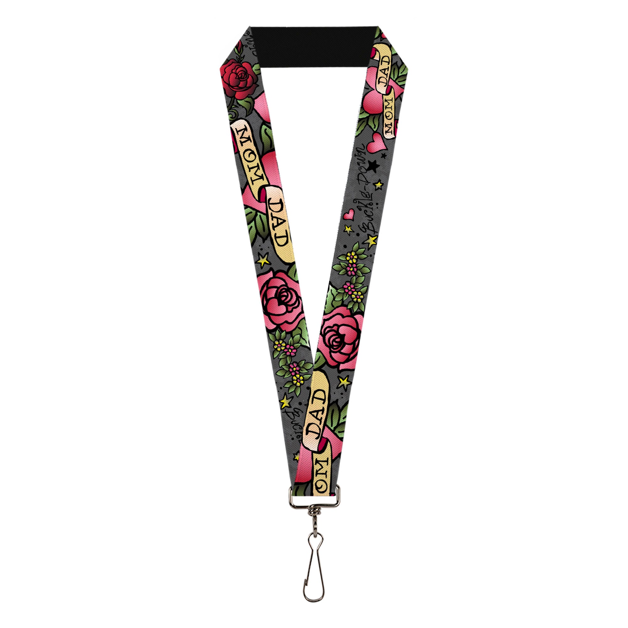 Lanyard - 1.0" - Mom & Dad Gray Lanyards Buckle-Down