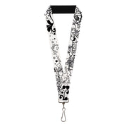 Lanyard - 1.0" - Mom & Dad Black White Lanyards Buckle-Down