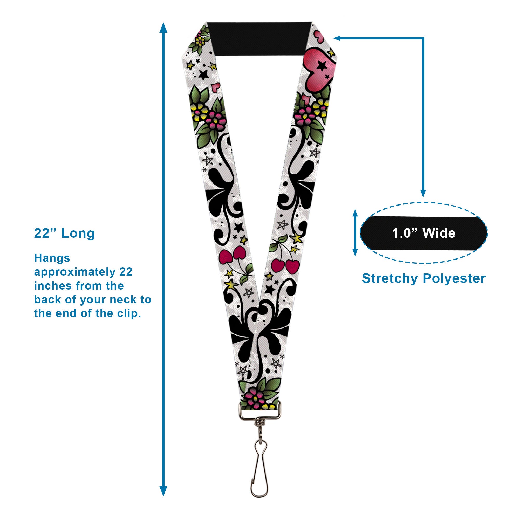 Lanyard - 1.0" - Mom & Dad CLOSE-UP White Lanyards Buckle-Down