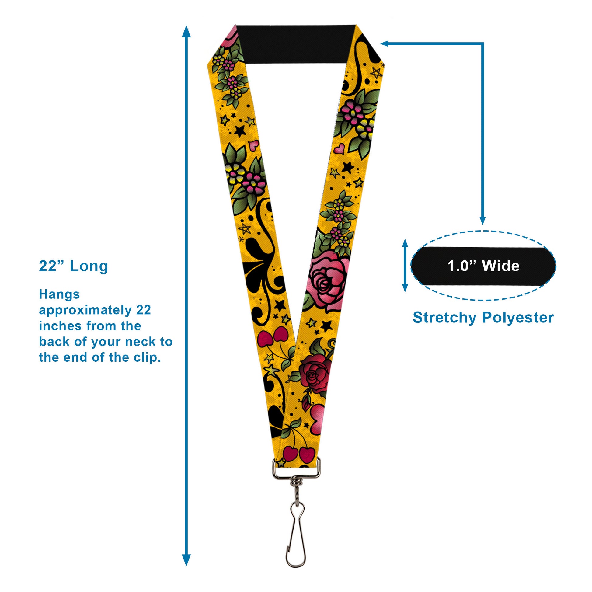 Lanyard - 1.0" - Mom & Dad CLOSE-UP Yellow Lanyards Buckle-Down