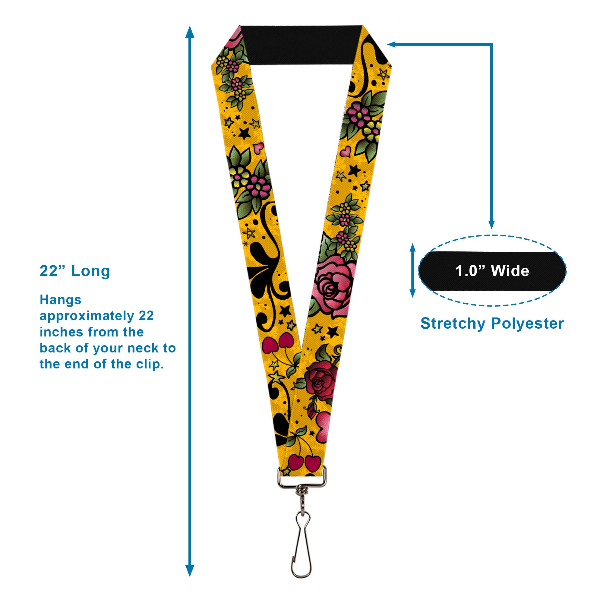 Lanyard - 1.0" - Mom & Dad CLOSE-UP Yellow Lanyards Buckle-Down