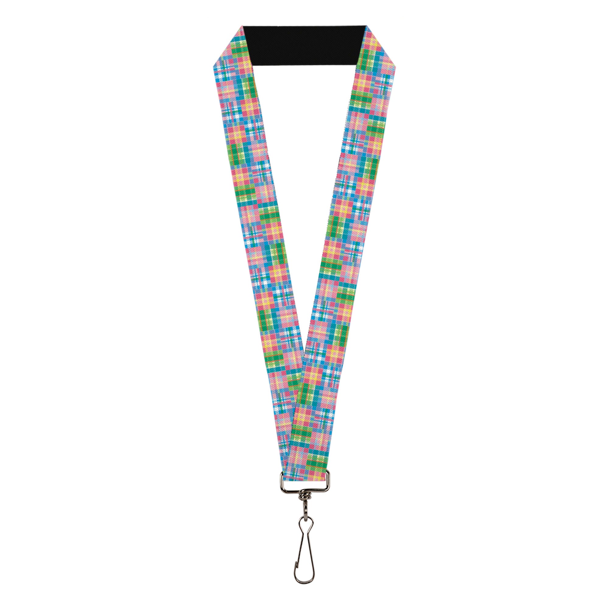 Lanyard - 1.0" - Madras Plaid Pink Lanyards Buckle-Down