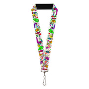 Lanyard - 1.0" - Monsters White Lanyards Buckle-Down