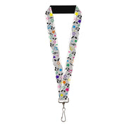 Lanyard - 1.0" - Music Notes Stars White Black Multi Color Lanyards Buckle-Down