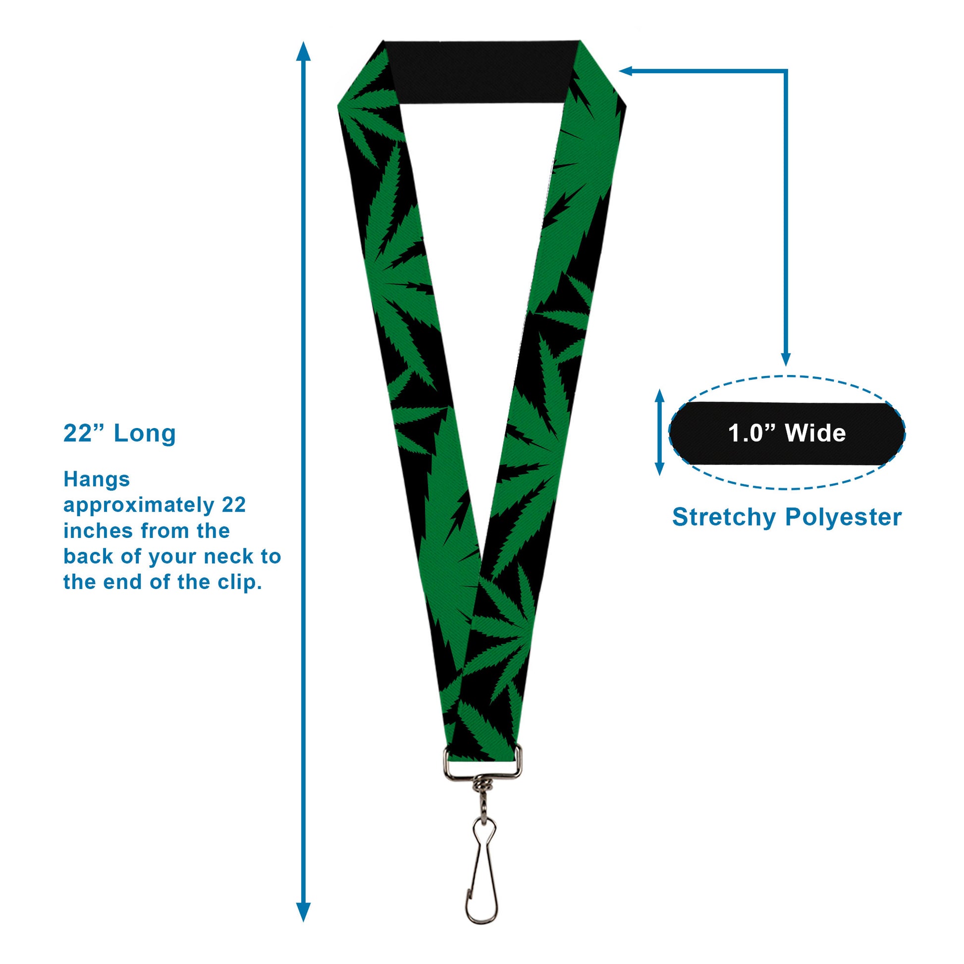 Buckle-Down Lanyard - Marijuana Leaf Close-Up Lanyards Buckle-Down