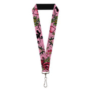 Lanyard - 1.0" - Mom & Dad CLOSE-UP Pink w Sparrows Lanyards Buckle-Down