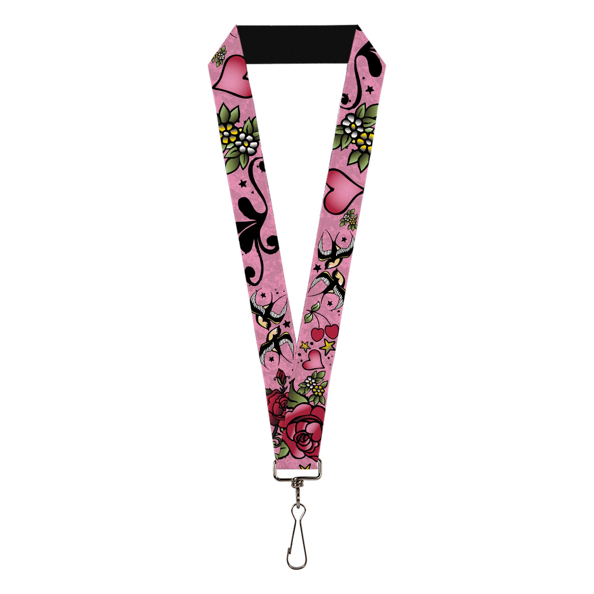 Lanyard - 1.0" - Mom & Dad CLOSE-UP Pink w Sparrows Lanyards Buckle-Down