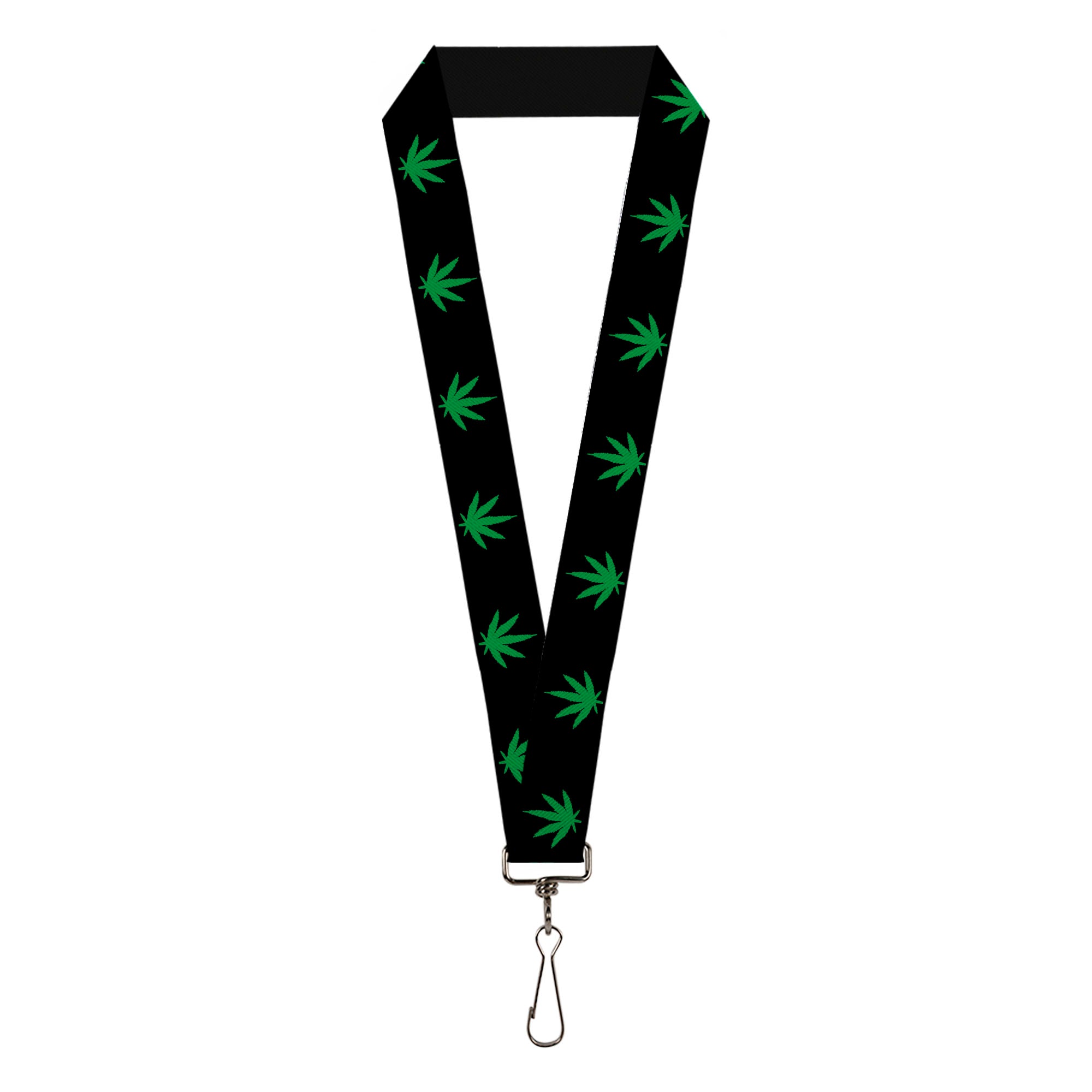Buckle-Down Lanyard - Marijuana Leaf Repeat Black/Green Lanyards Buckle-Down