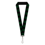 Buckle-Down Lanyard - Marijuana Peace Repeat Black/Green Lanyards Buckle-Down