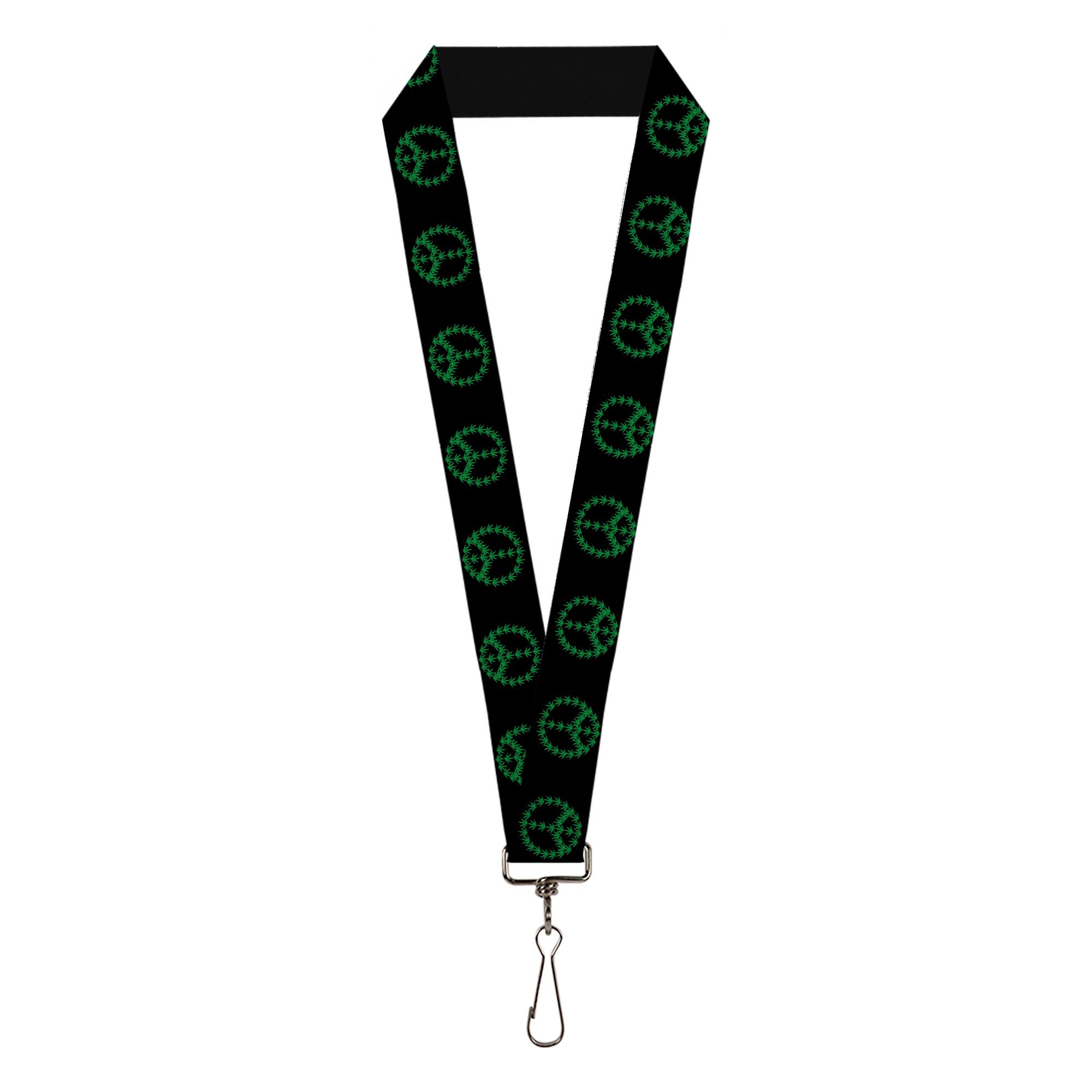 Buckle-Down Lanyard - Marijuana Peace Repeat Black/Green Lanyards Buckle-Down