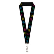 Buckle-Down Lanyard - Marijuana Peace Repeat Black/Multi Color Lanyards Buckle-Down