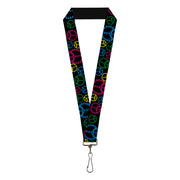 Buckle-Down Lanyard - Multi Marijuana Peace Black/Multi Color Lanyards Buckle-Down