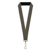 Lanyard - 1.0" - Micro Polka Dots Black White Lanyards Buckle-Down