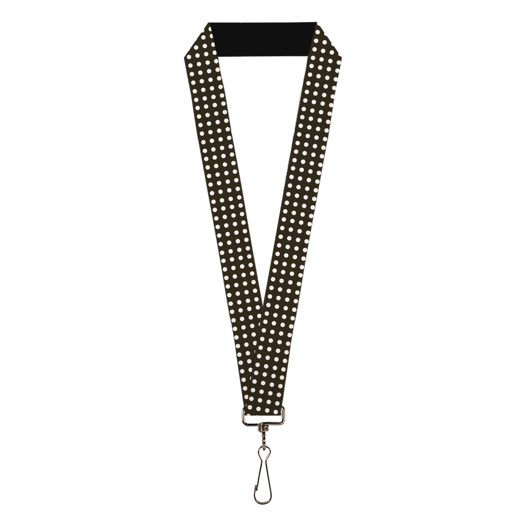 Lanyard - 1.0" - Micro Polka Dots Black White Lanyards Buckle-Down