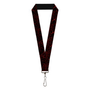 Lanyard - 1.0" - Marble Black Red Lanyards Buckle-Down