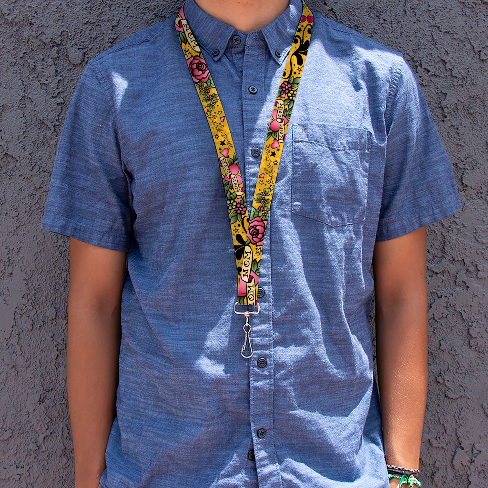 Lanyard - 1.0" - Mom & Mom Yellow Lanyards Buckle-Down