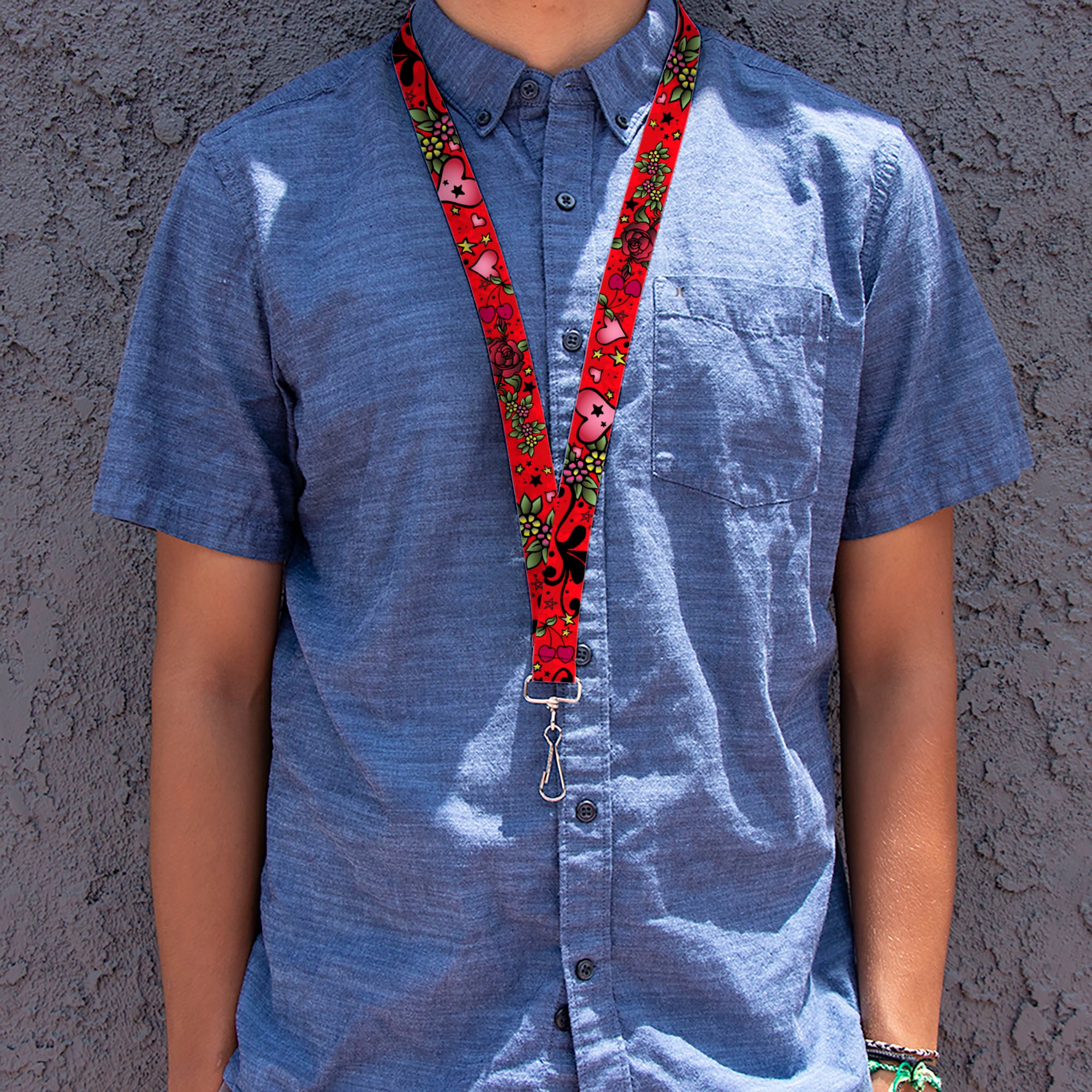 Lanyard - 1.0" - Mom & Dad CLOSE-UP Red Lanyards Buckle-Down
