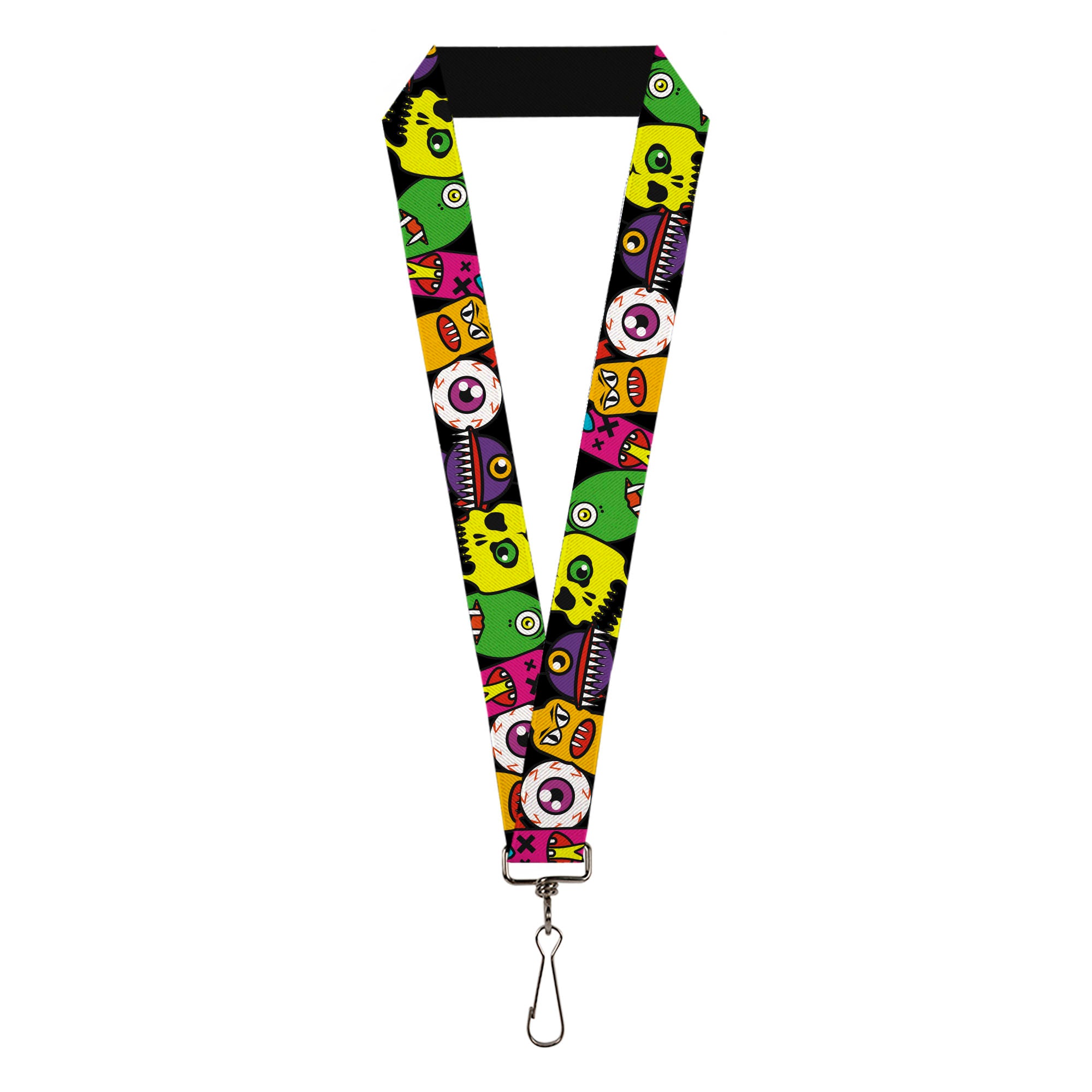 Lanyard - 1.0" - Monsters CLOSE-UP Black Lanyards Buckle-Down