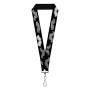 Lanyard - 1.0" - Mustaches Black Sketch Lanyards Buckle-Down
