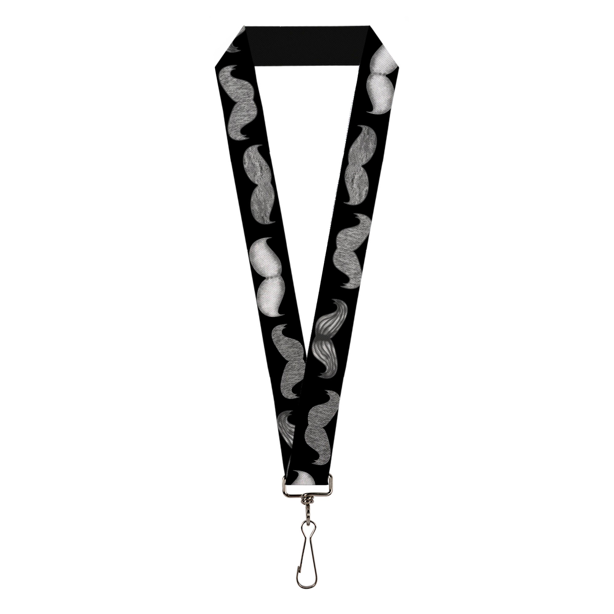 Lanyard - 1.0" - Mustaches Black Sketch Lanyards Buckle-Down