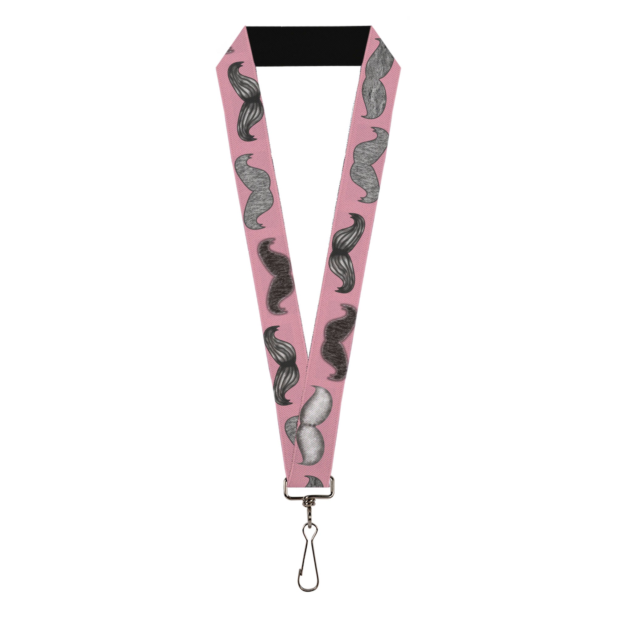 Lanyard - 1.0" - Mustaches Pink Sketch Lanyards Buckle-Down