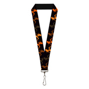 Lanyard - 1.0" - Mud Flap Girl Repeat Black Orange Fade Lanyards Buckle-Down