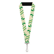 Lanyard - 1.0" - Mud Flap Girls w Stripes Tan Green Lime Green Lanyards Buckle-Down