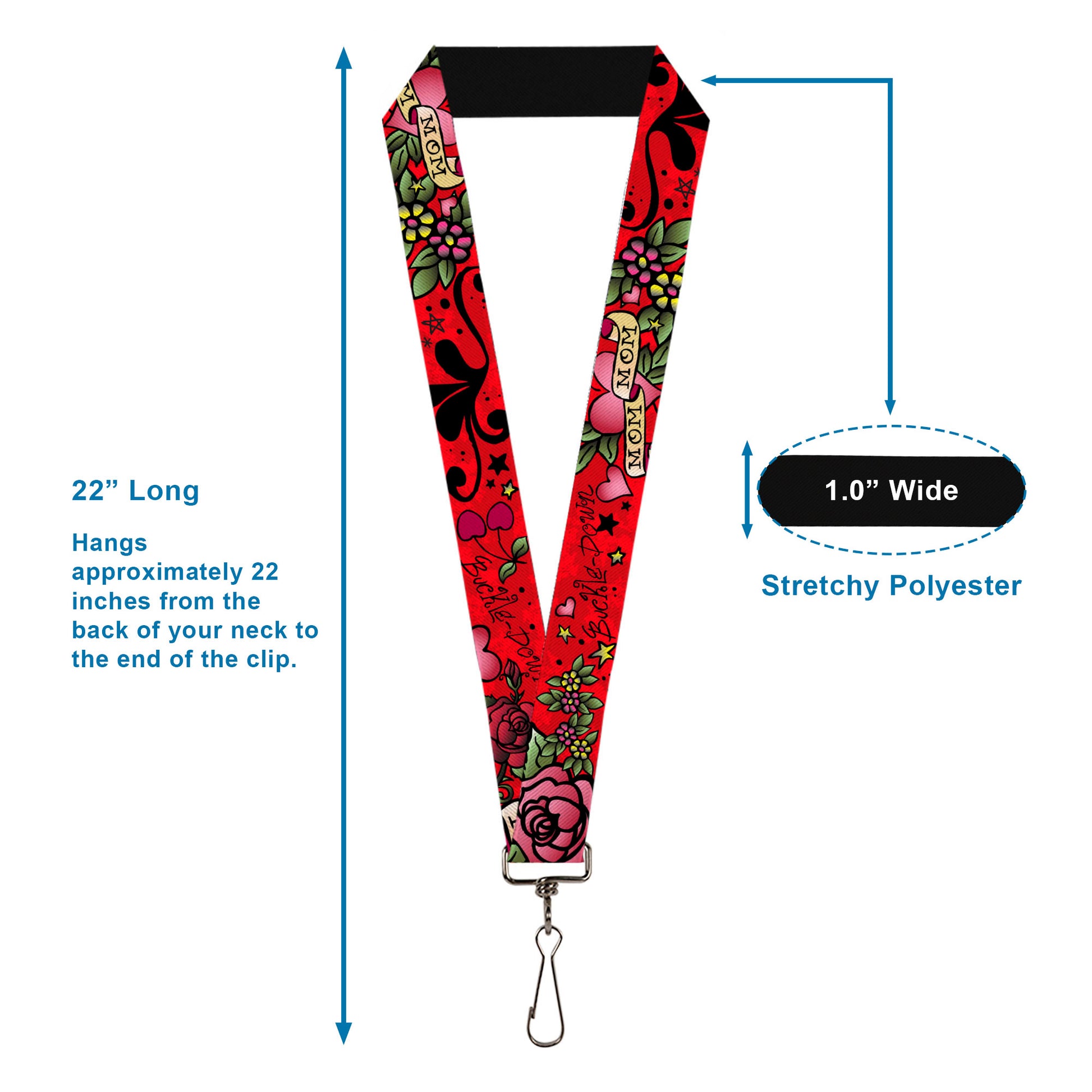 Lanyard - 1.0" - Mom & Mom Red Lanyards Buckle-Down