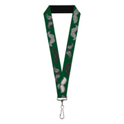 Lanyard - 1.0" - Mustaches Green Sketch Lanyards Buckle-Down