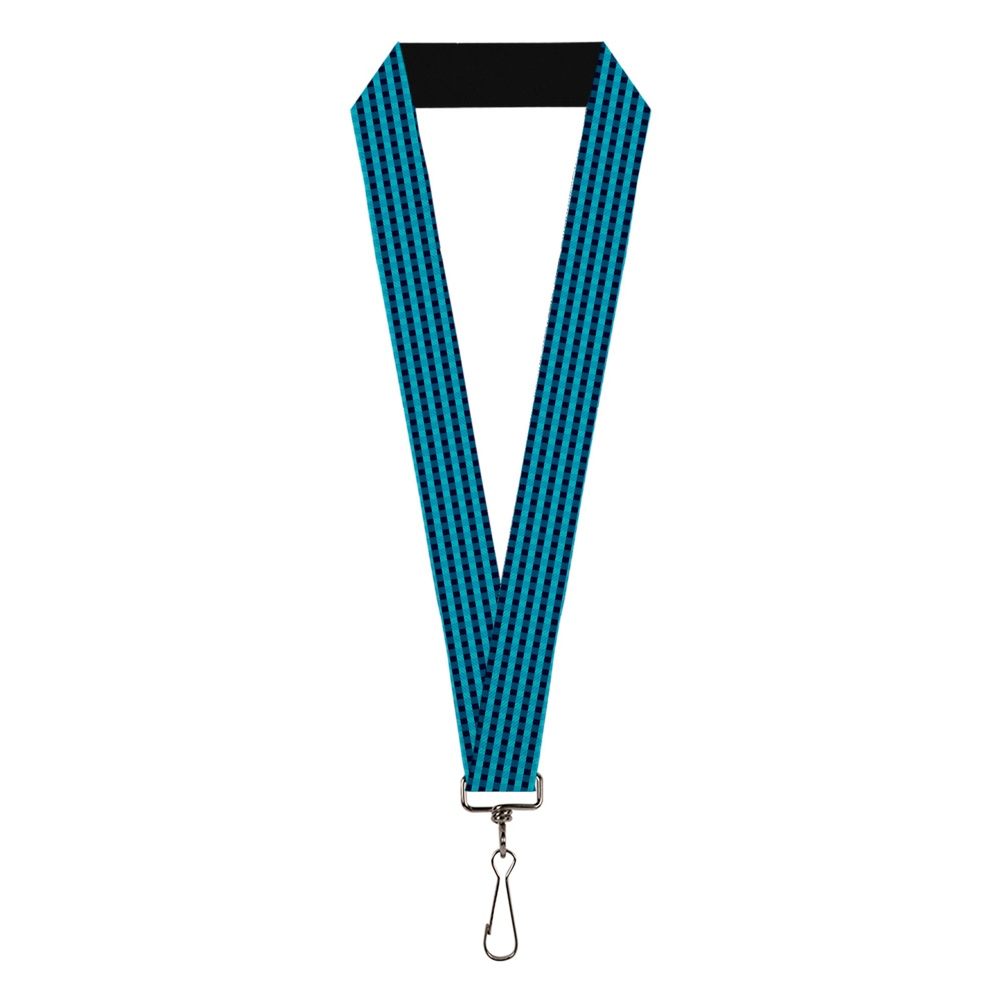 Lanyard - 1.0" - Mini Buffalo Plaid Navy Blue Lanyards Buckle-Down