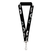 Lanyard - 1.0" - Mustache Sketch Black White Lanyards Buckle-Down