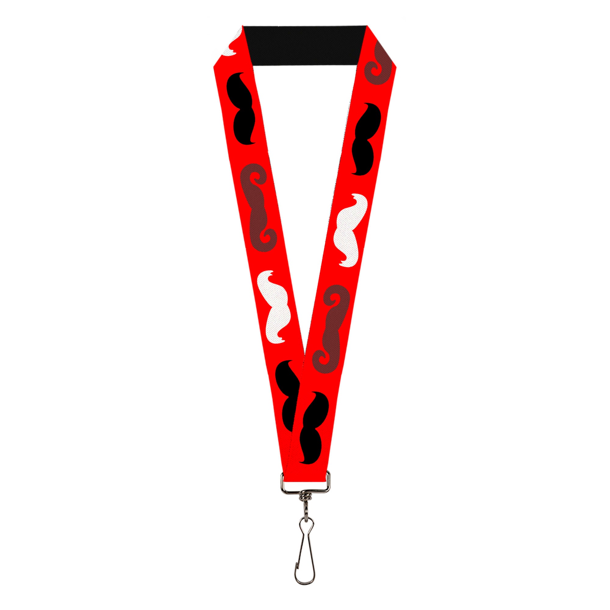 Lanyard - 1.0" - Mustaches Red Brown White Black Lanyards Buckle-Down