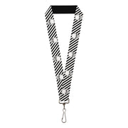 Lanyard - 1.0" - Metal Skull Black White Lanyards Buckle-Down