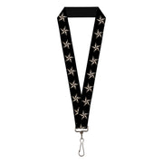 Lanyard - 1.0" - Nautical Star Black White Lanyards Buckle-Down