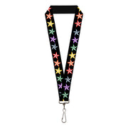 Lanyard - 1.0" - Nautical Star Black Multi Color Lanyards Buckle-Down