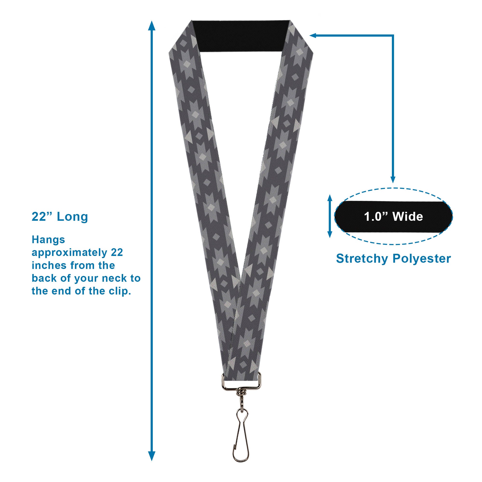 Lanyard - 1.0" - Navajo Grays Lanyards Buckle-Down