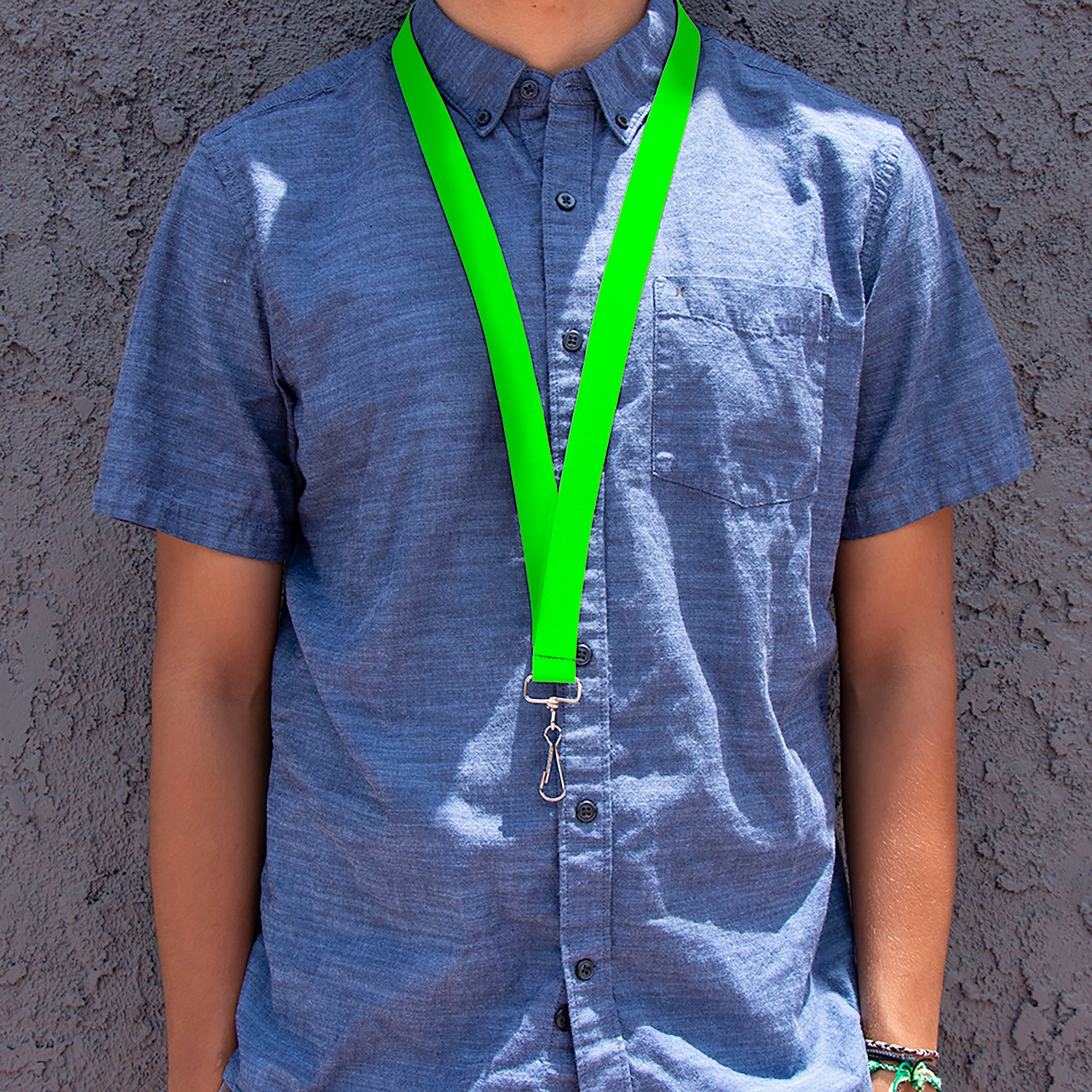 Lanyard - 1.0" - Neon Green Lanyards Buckle-Down