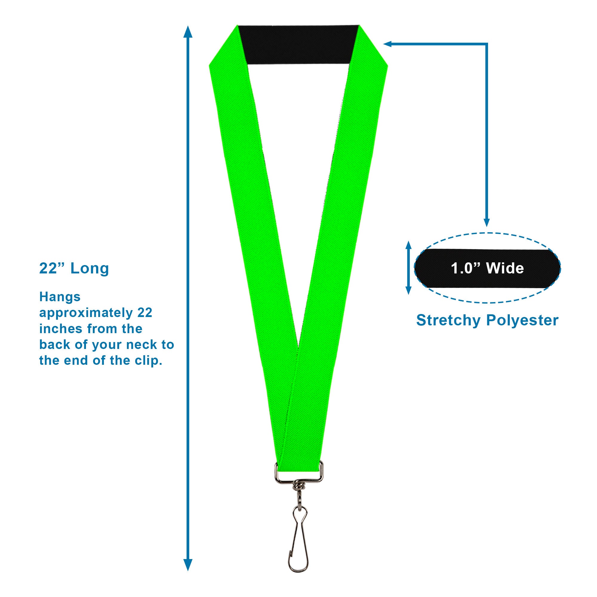 Lanyard - 1.0" - Neon Green Lanyards Buckle-Down