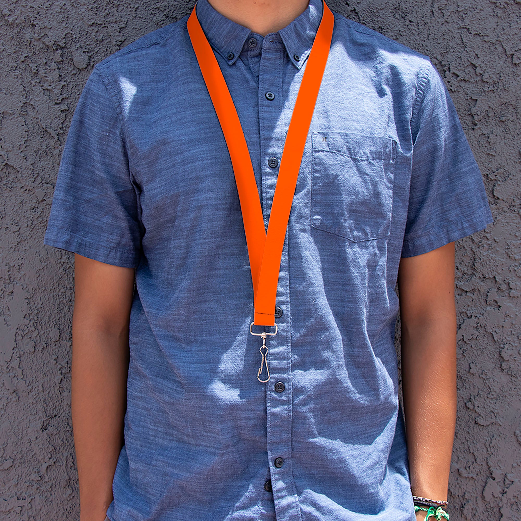 Lanyard - 1.0" - Neon Orange Lanyards Buckle-Down