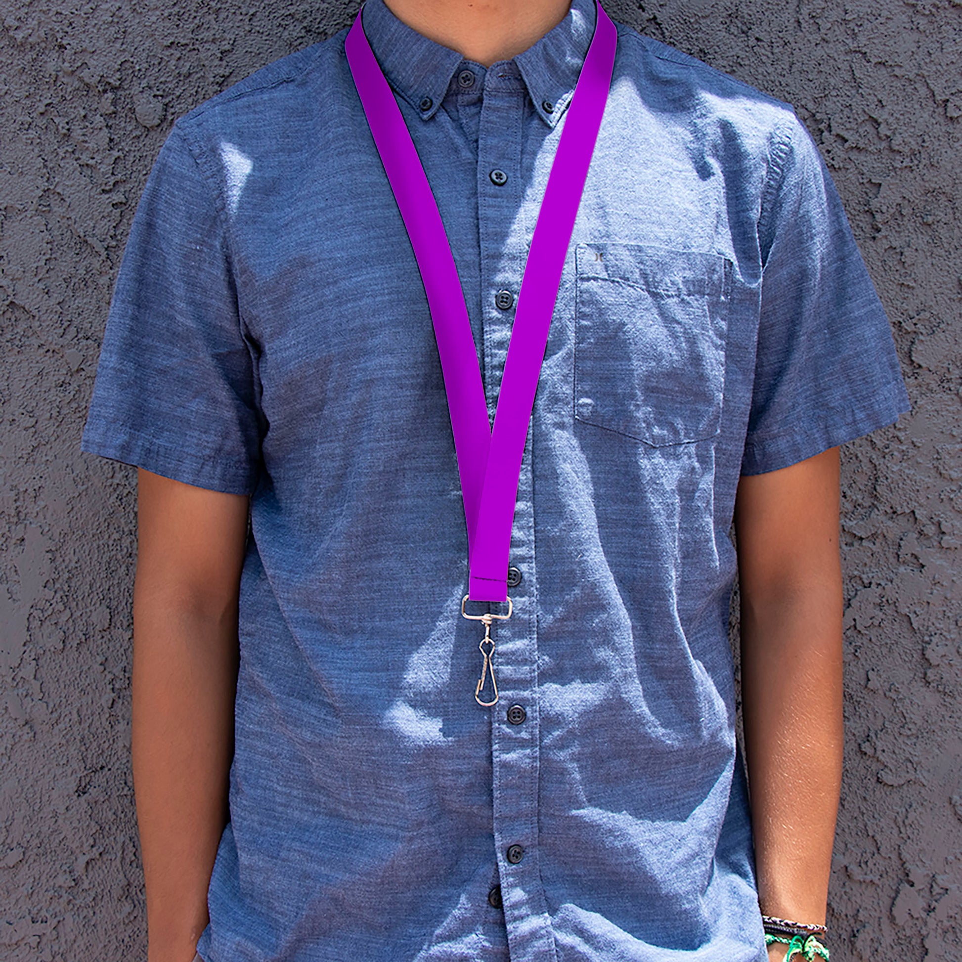 Lanyard - 1.0" - Neon Purple Lanyards Buckle-Down