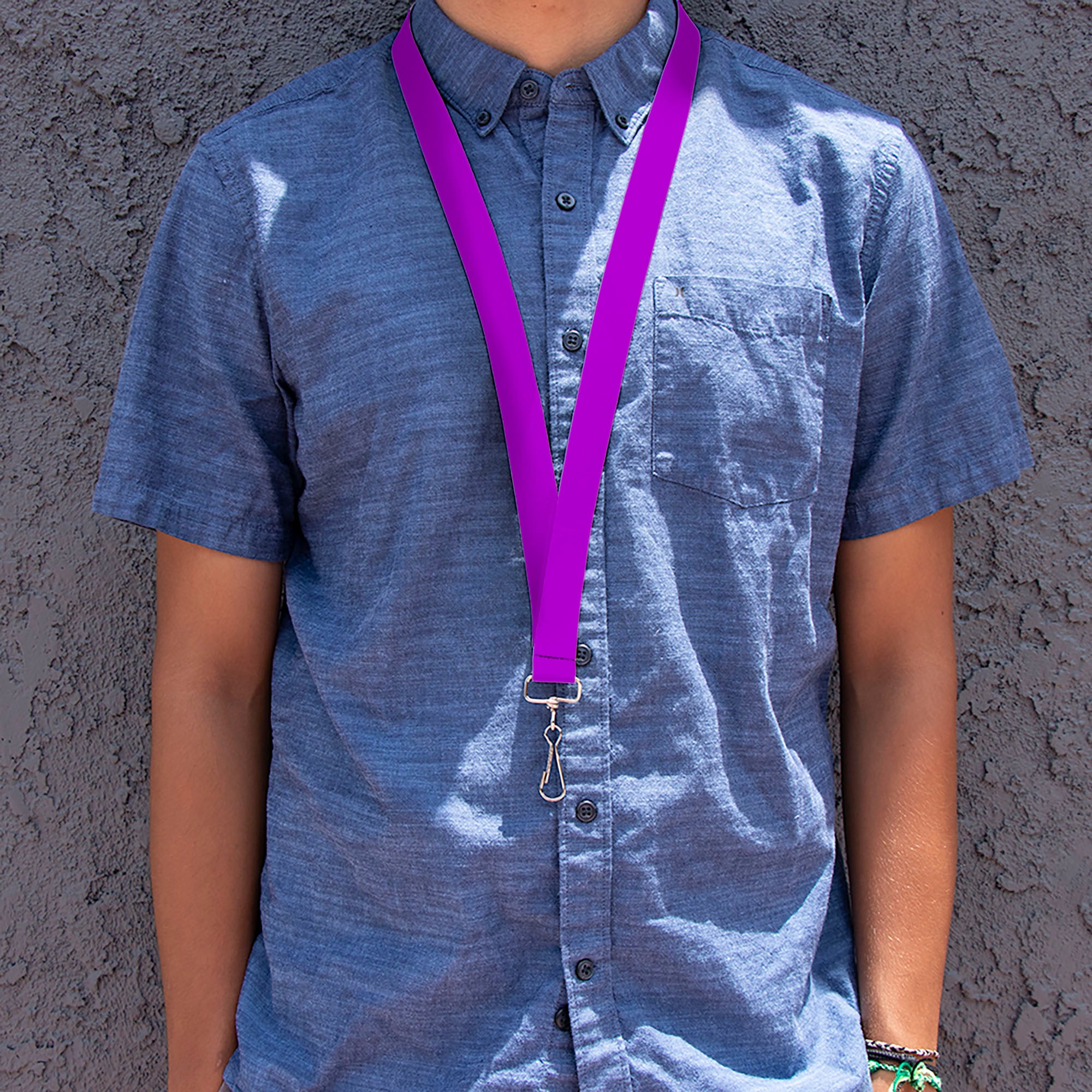 Lanyard - 1.0" - Neon Purple Lanyards Buckle-Down