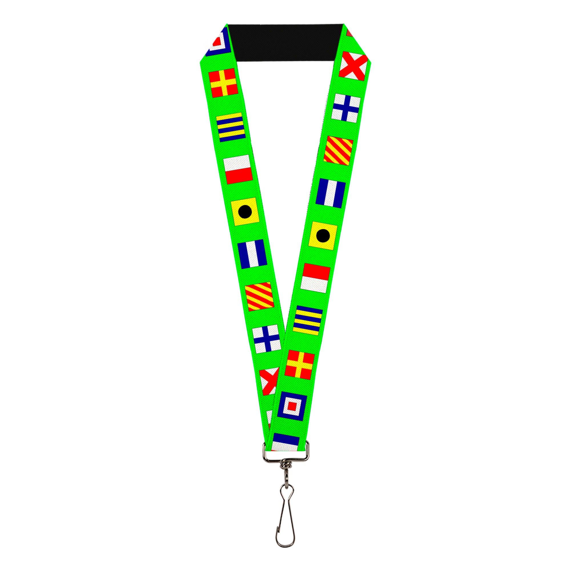Lanyard - 1.0" - Nautical Flags Green Multi Color Lanyards Buckle-Down