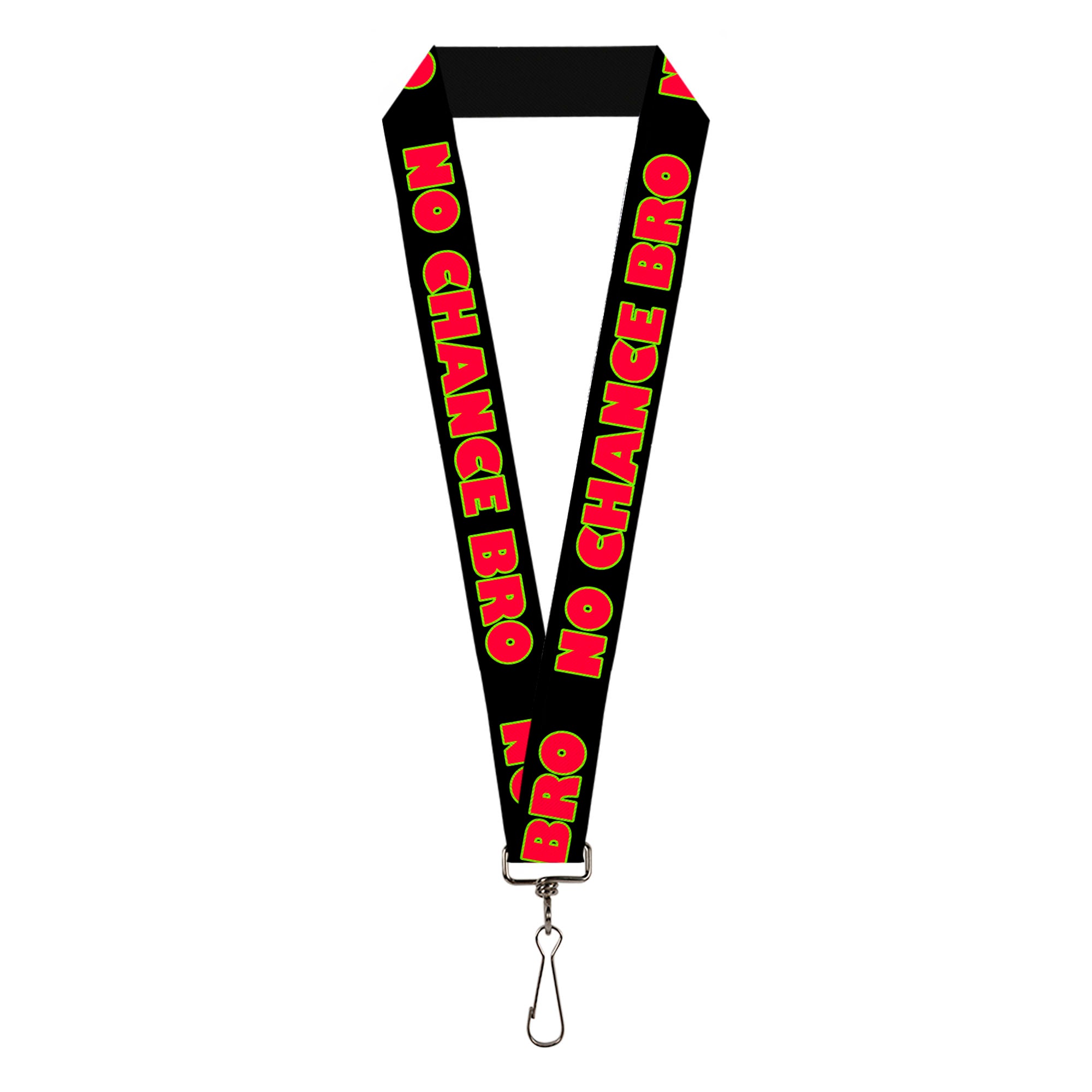 Lanyard - 1.0" - NO CHANCE BRO Black Yellow Red Lanyards Buckle-Down