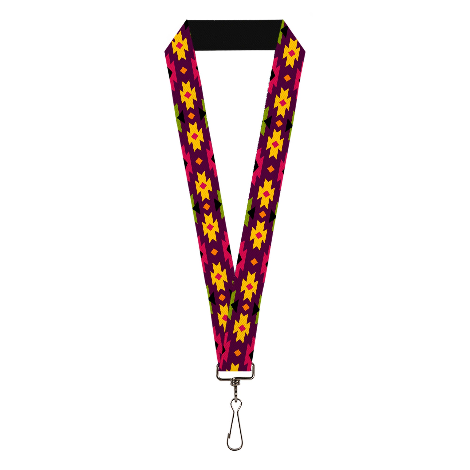 Lanyard - 1.0" - Navajo Orange Purple Yellow Pink Green Black Lanyards Buckle-Down